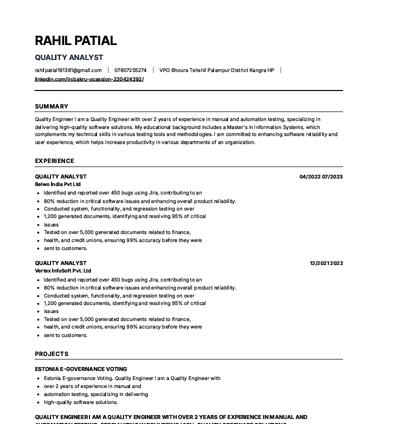 Resume Example